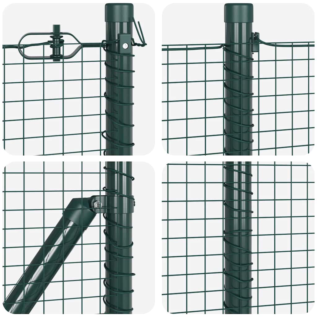Fence Post Green 100 x 0.4 m (19 x 19 mm mesh) Steel and PVC