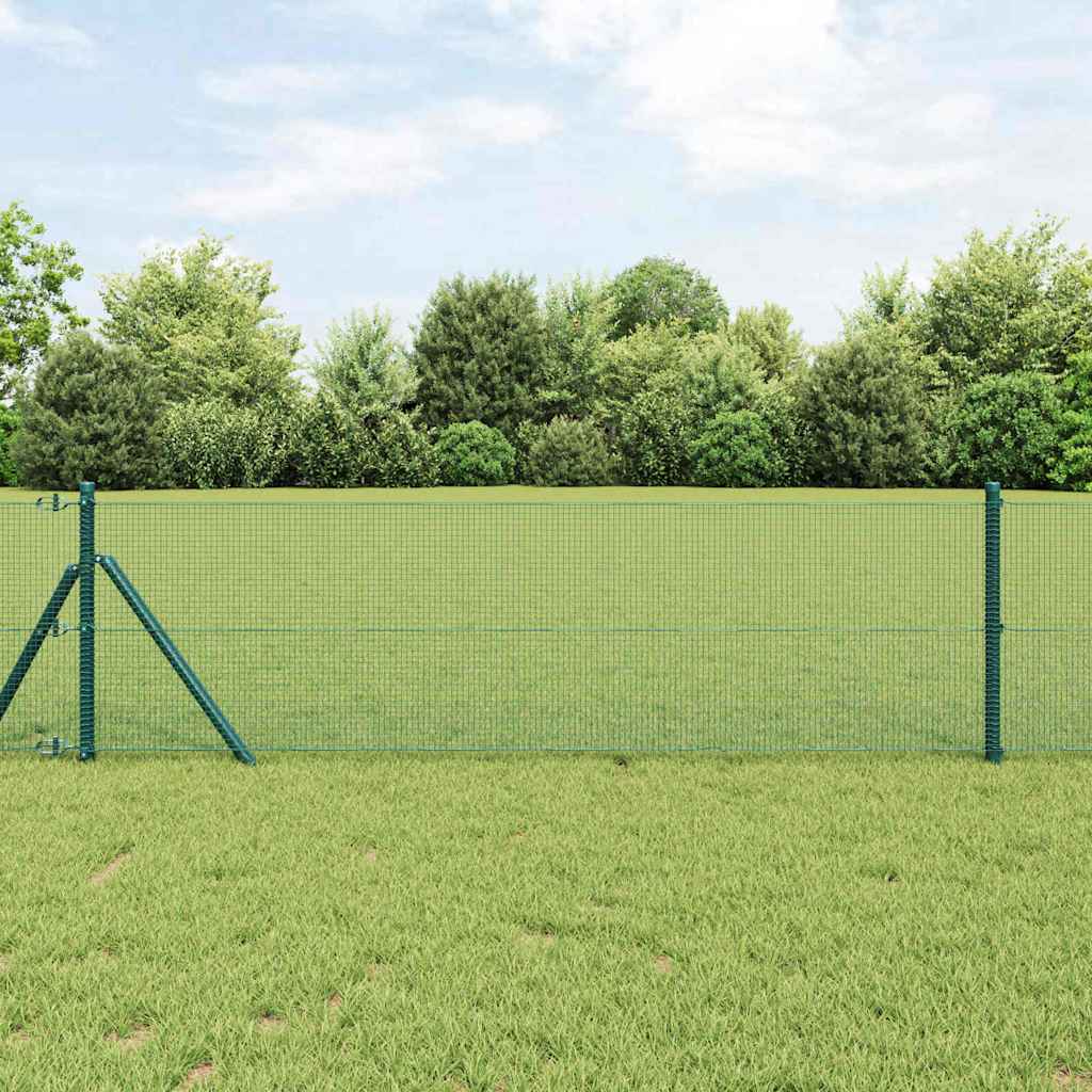 Fence Post Green 100 x 0.5 m (12 x 12 mm mesh) Steel and PVC