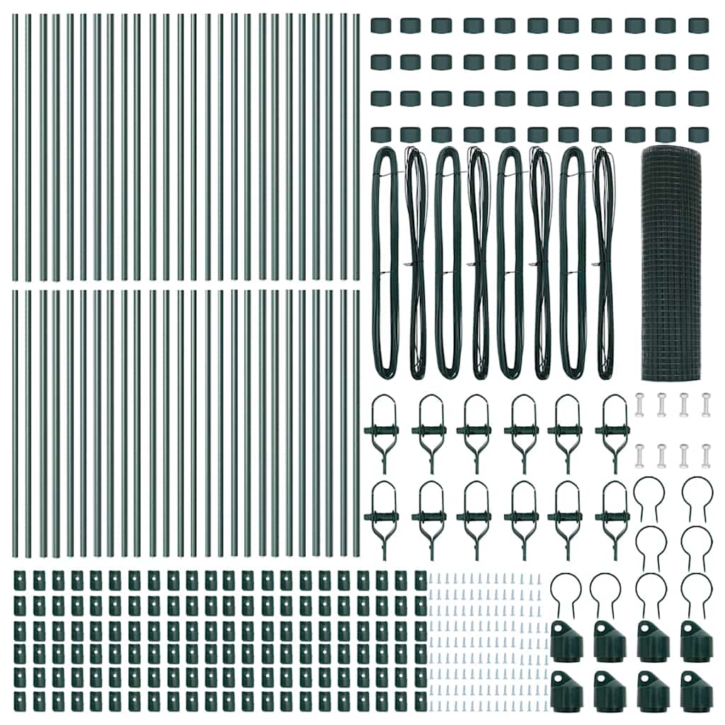Fence Post Green 100 x 0.5 m (19 x 19 mm mesh) Steel and PVC