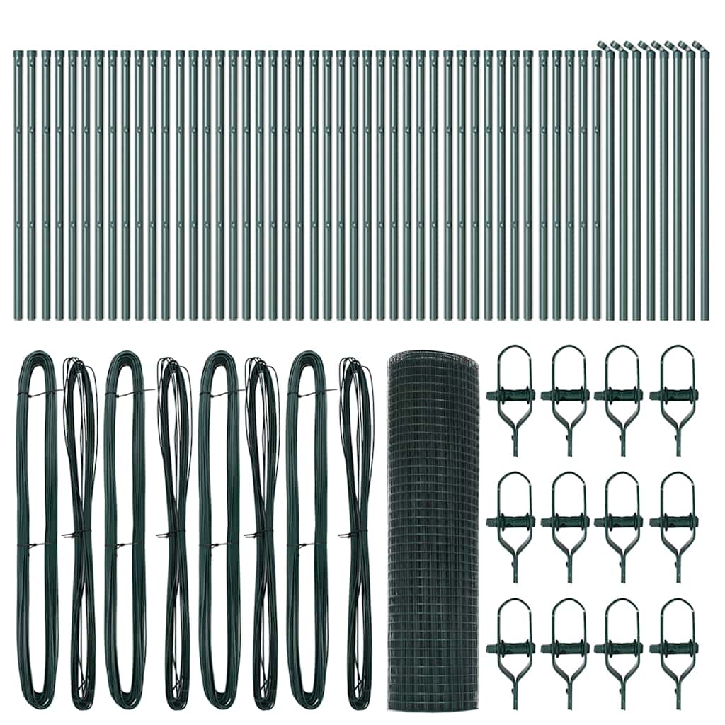 Fence Post Green 100 x 0.6 m (16 x 16 mm mesh) Steel and PVC