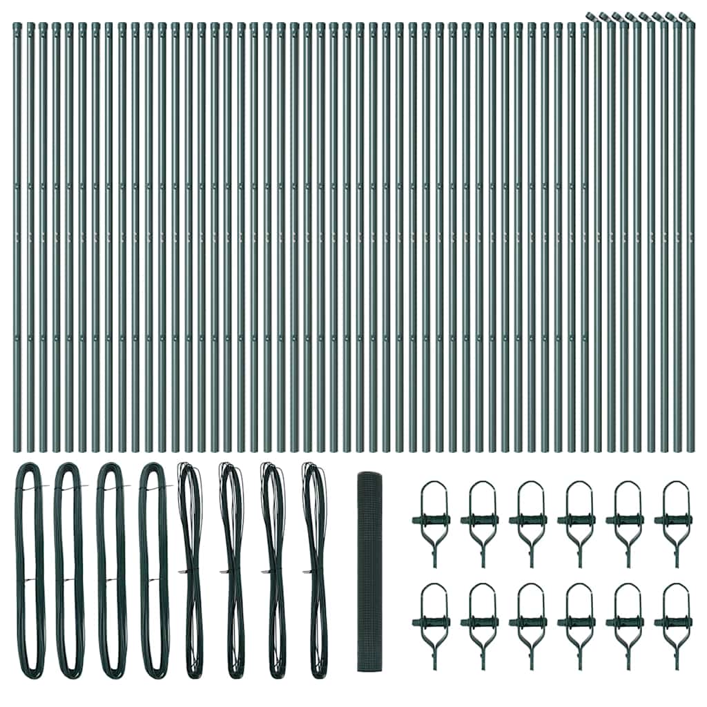 Fence Post Green 100 x 1 m (12 x 12 mm mesh) Steel and PVC