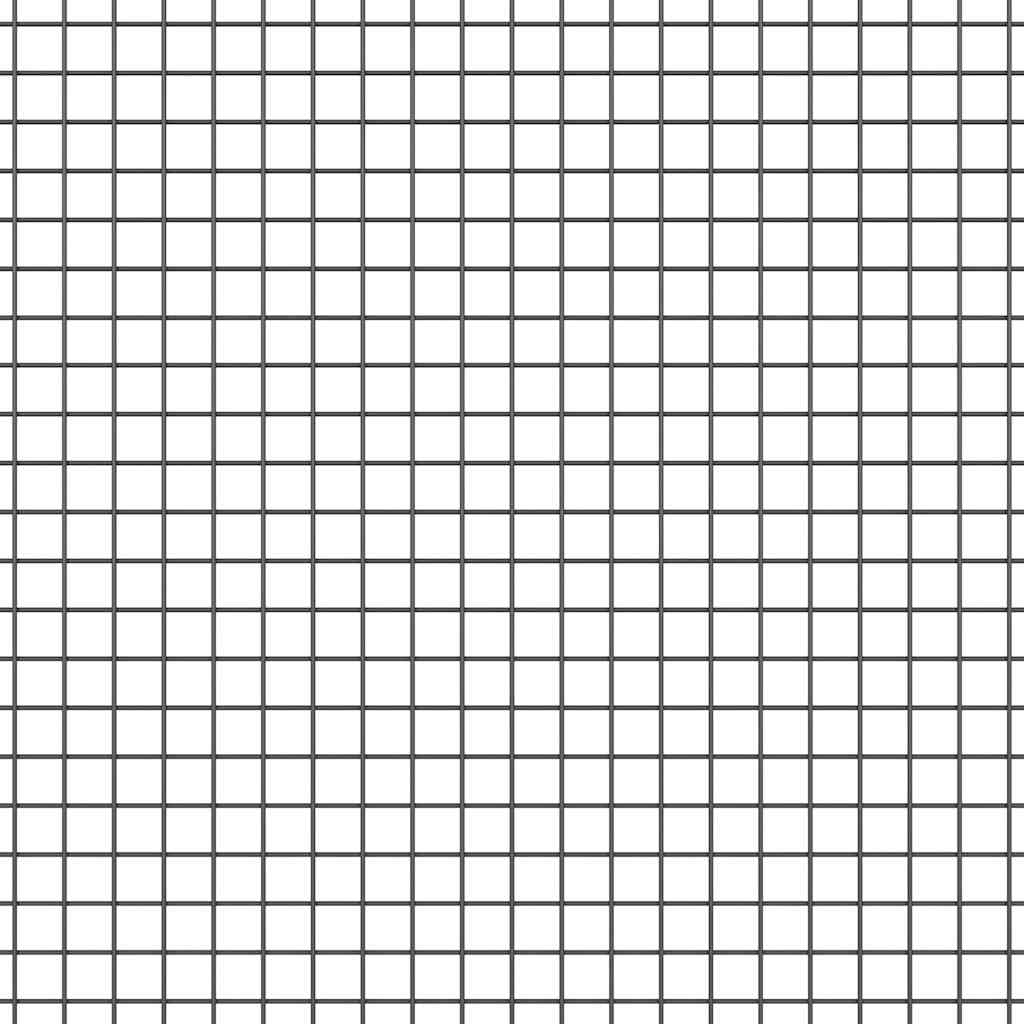 Fence Post Grey 10 x 0.4 m (12 x 12 mm mesh) Steel and PVC