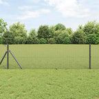 Fence Post Grey 10 x 0.4 m (12 x 12 mm mesh) Steel and PVC