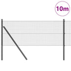 Fence Post Grey 10 x 0.4 m (12 x 12 mm mesh) Steel and PVC