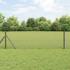 Fence Post Grey 10 x 0.4 m (16 x 16 mm mesh) Steel and PVC