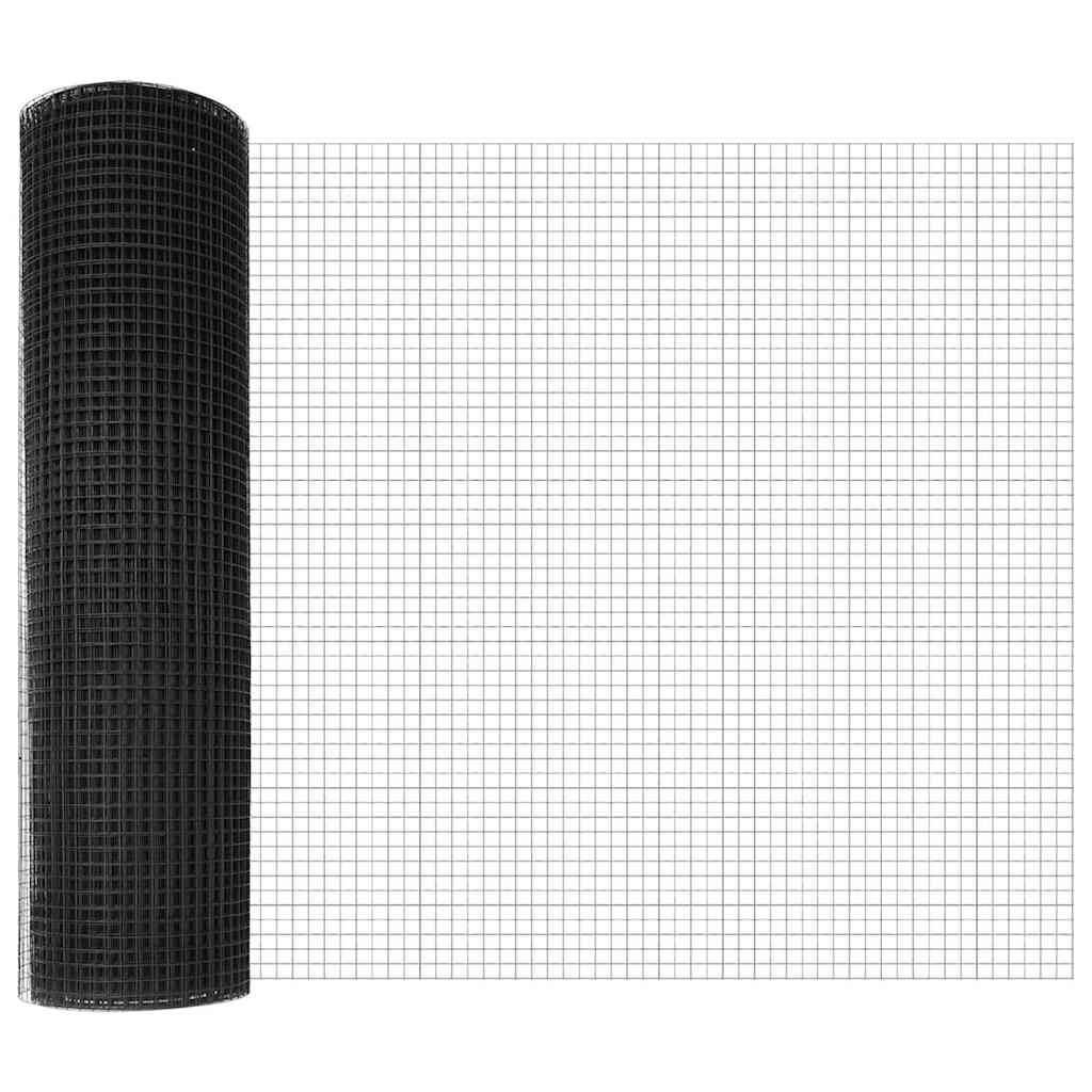 Fence Post Grey 10 x 0.4 m (16 x 16 mm mesh) Steel and PVC