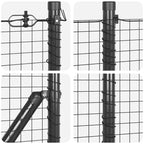 Fence Post Grey 10 x 0.4 m (25 x 25 mm mesh) Steel and PVC