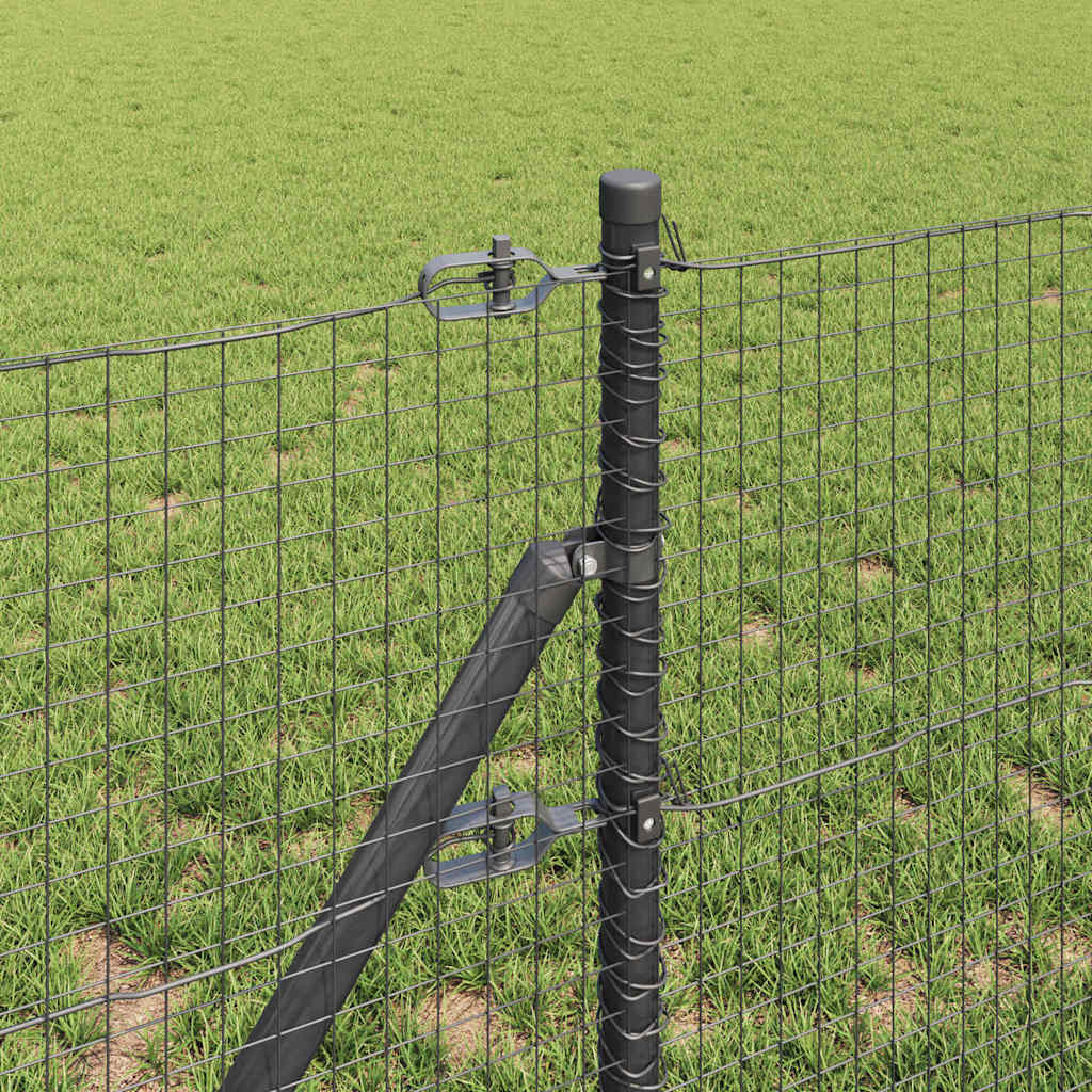 Fence Post Grey 10 x 0.4 m (25 x 25 mm mesh) Steel and PVC
