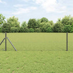 Fence Post Grey 10 x 0.4 m (25 x 25 mm mesh) Steel and PVC
