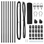 Fence Post Grey 10 x 0.4 m (25 x 25 mm mesh) Steel and PVC