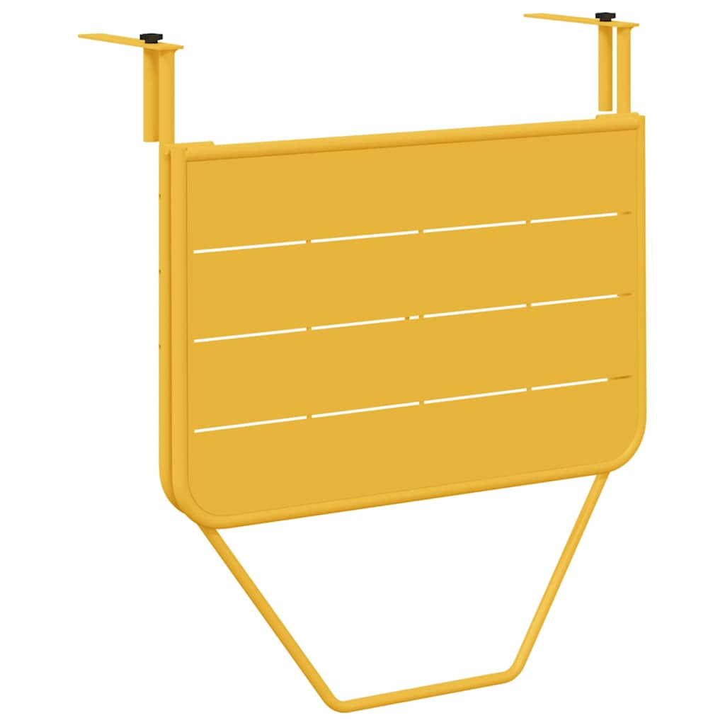 Hanging Balcony Table Folding Mustard 60 x 39 x 65 cm Steel