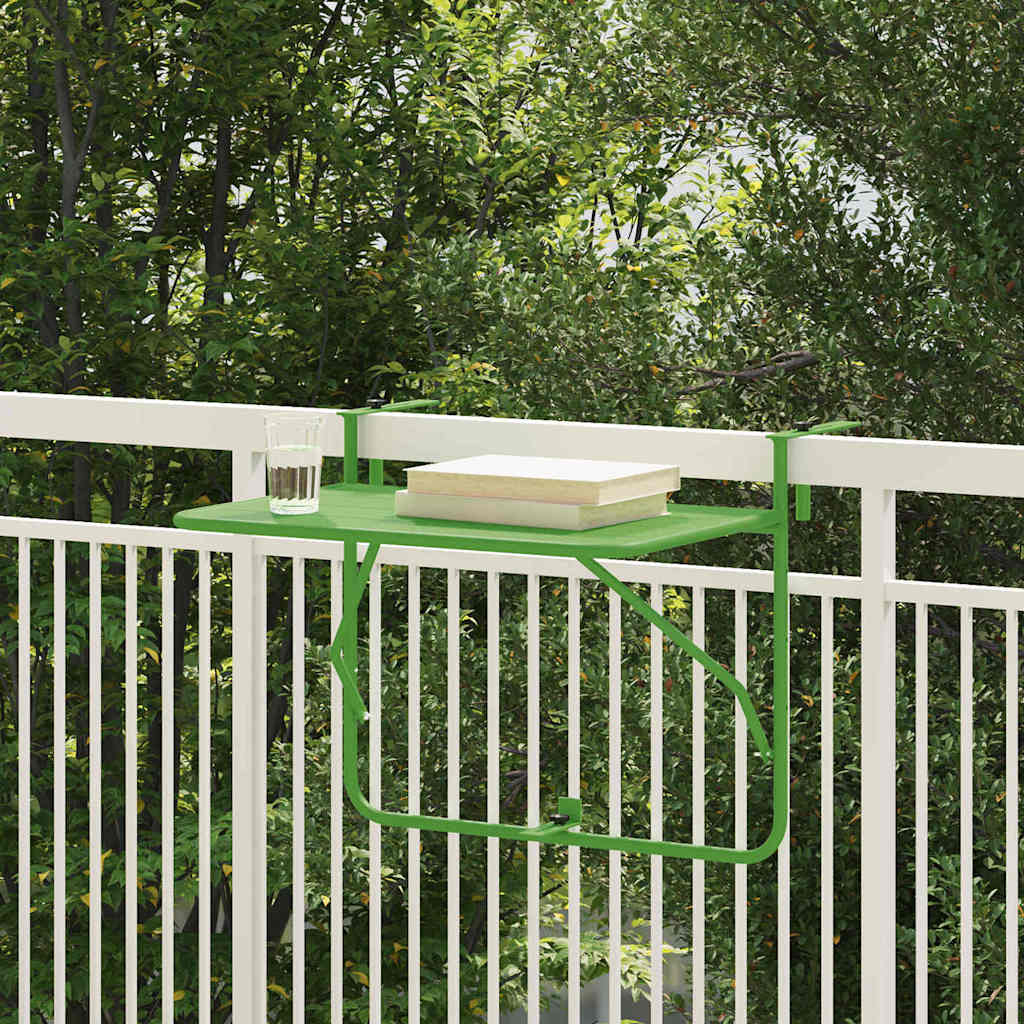 Hanging Balcony Table Folding Green 60 x 39 x 65 cm Steel