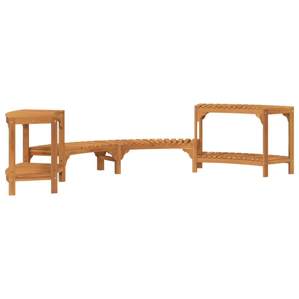 Round Outdoor Hot Tub Surround Brown 252 x 112 x 55.5 cm