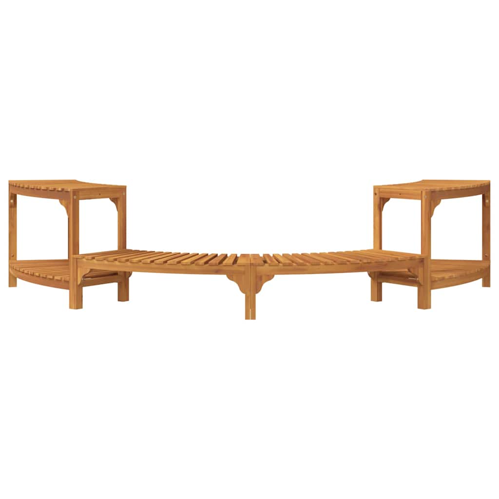 Round Outdoor Hot Tub Surround Brown 252 x 112 x 55.5 cm