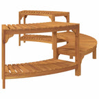 Round Outdoor Hot Tub Surround Brown 252 x 112 x 55.5 cm