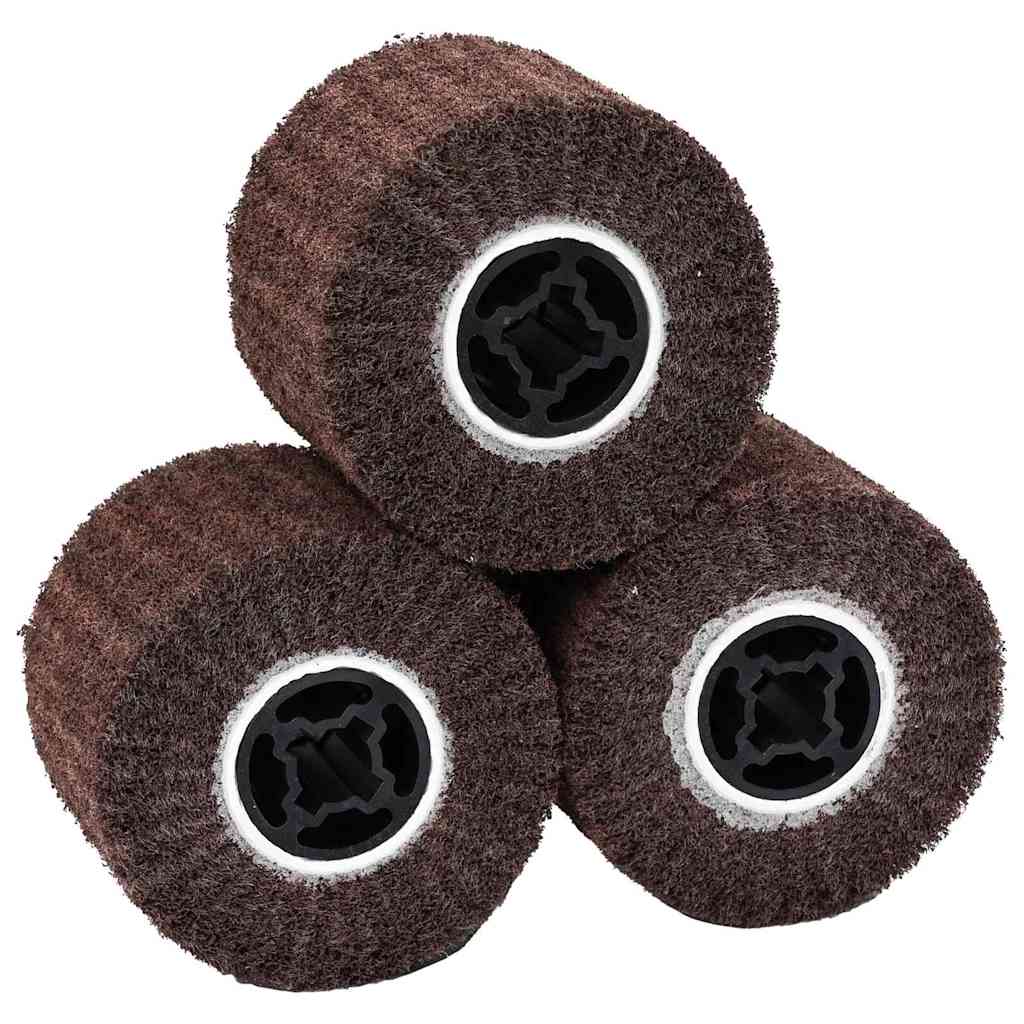 Sanding Rollers 3 pcs Brown 12 x 12 x 10 cm Synthetic Fibre