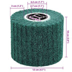 Sanding Rollers 3 pcs Green 12 x 12 x 10 cm Synthetic Fibre