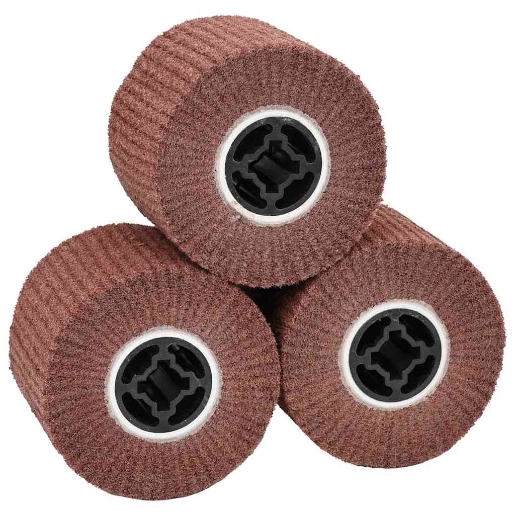 Sanding Rollers 3 pcs Brown 12 x 12 x 10 cm Synthetic Fibre