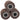 Sanding Rollers 3 pcs Brown 12 x 12 x 10 cm Synthetic fibre