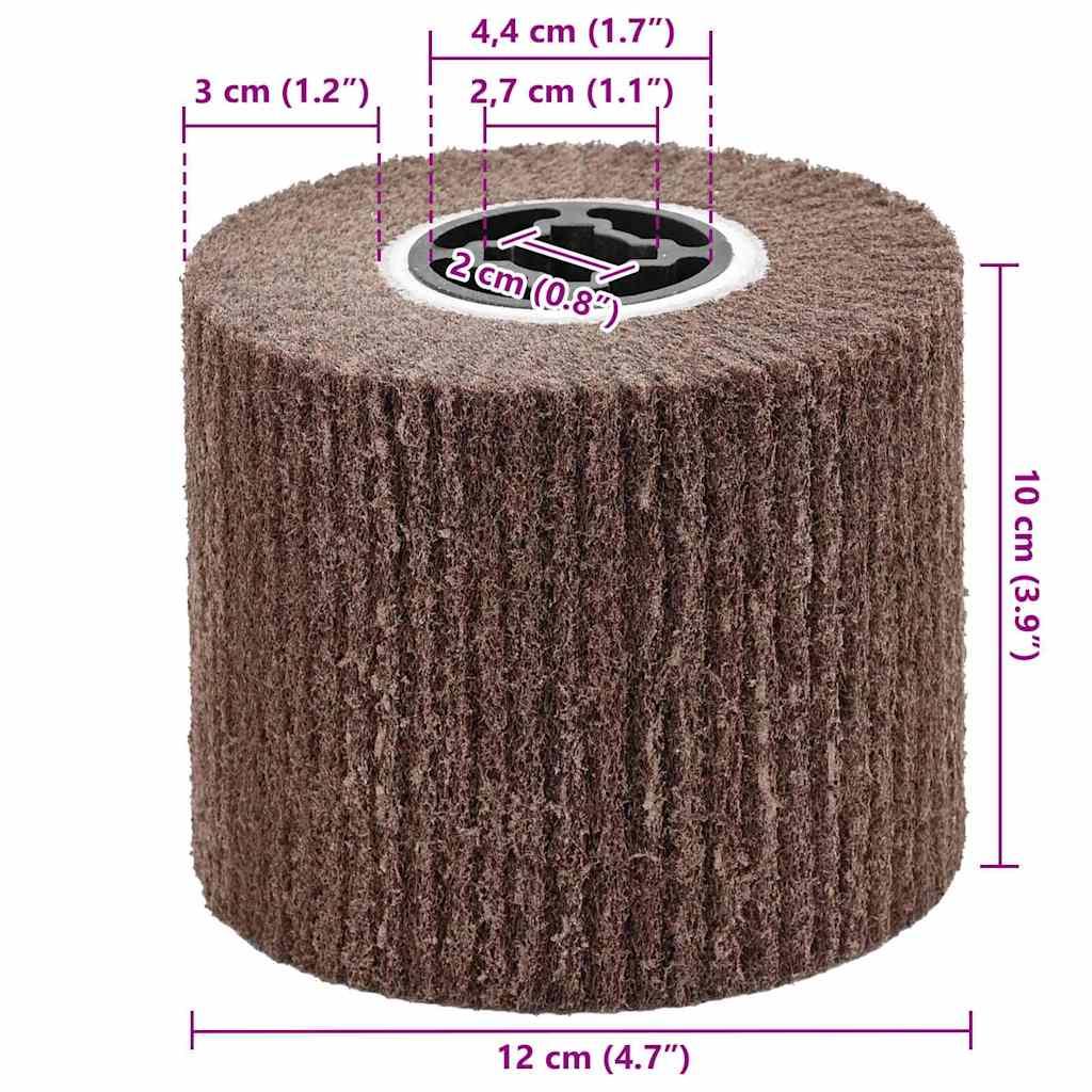 Sanding Rollers 3 pcs Brown 12 x 12 x 10 cm Synthetic Fibre