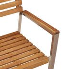 Garden Chair 2 pcs Oil Natural Solid Acacia Wood