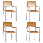 Garden Chair 4 pcs Oil Natural Solid Acacia Wood