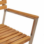 Garden Chair 2 pcs Oil Natural Solid Teak Wood
