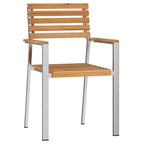 Garden Chair 2 pcs Oil Natural Solid Teak Wood