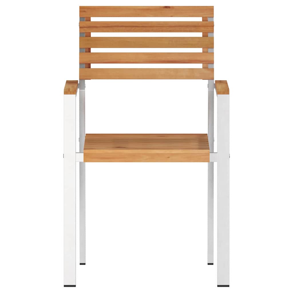 Garden Chair 2 pcs Oil Natural Solid Teak Wood