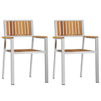 Garden Chair 2 pcs Brown 56 x 54.5 x 87 cm Solid Acacia Wood