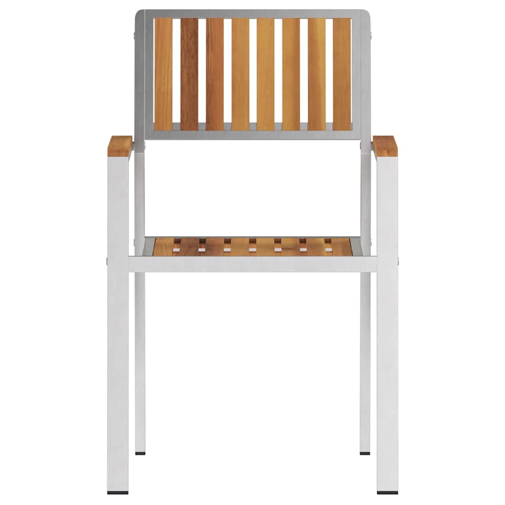 Garden Chair 2 pcs Brown 56 x 54.5 x 87 cm Solid Acacia Wood