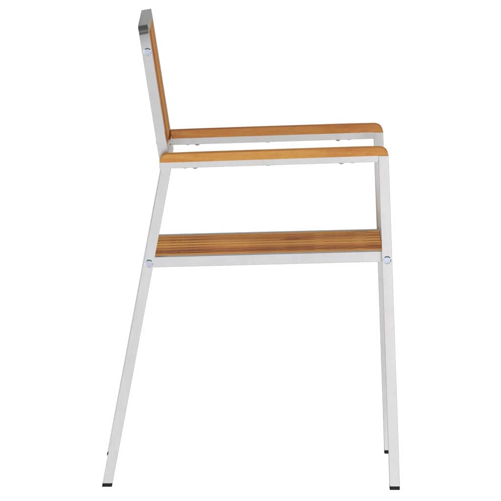 Garden Chair 2 pcs Brown 56 x 54.5 x 87 cm Solid Acacia Wood