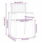 Garden Chair 2 pcs Brown 56 x 54.5 x 87 cm Solid Teak Wood