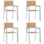 Garden Chair 4 pcs Brown 56 x 54.5 x 87 cm Solid Teak Wood