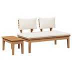 Garden Bench 2 pcs Cream and Brown Solid Teak wood
