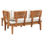 Garden Bench 2 pcs Cream and Brown Solid Teak wood