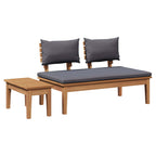 Garden Bench 2 pcs Grey and Brown Solid Teak wood