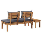 Garden Bench 2 pcs Grey and Brown Solid Teak wood