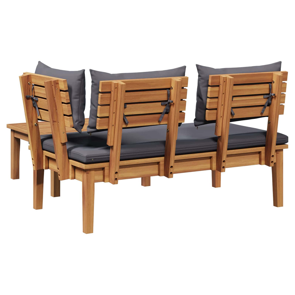 Garden Bench 2 pcs Grey and Brown Solid Teak wood
