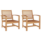 Chair 2 pcs Brown 65 x 60 x 76.5 cm Solid Teak Wood