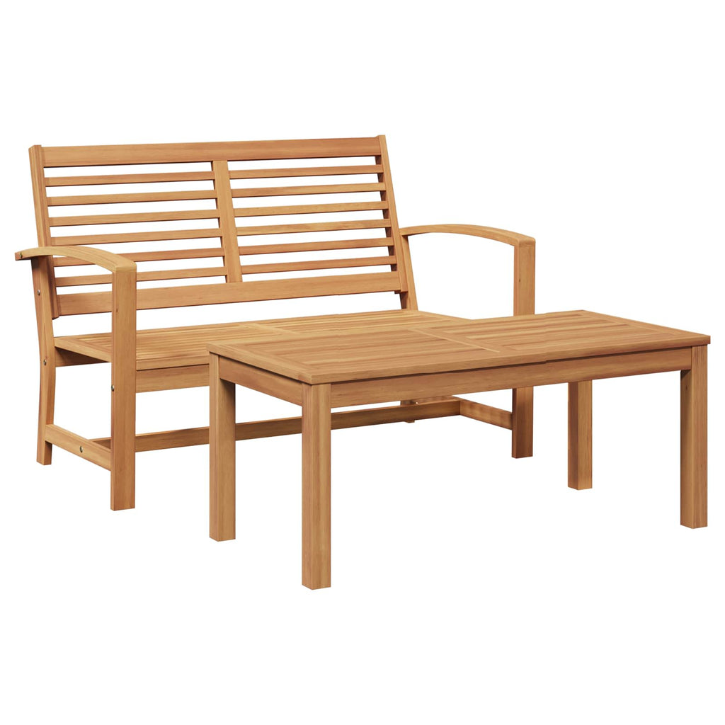 Bench 2 pcs Brown Solid Teak Wood