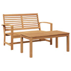 Bench 2 pcs Brown Solid Teak Wood