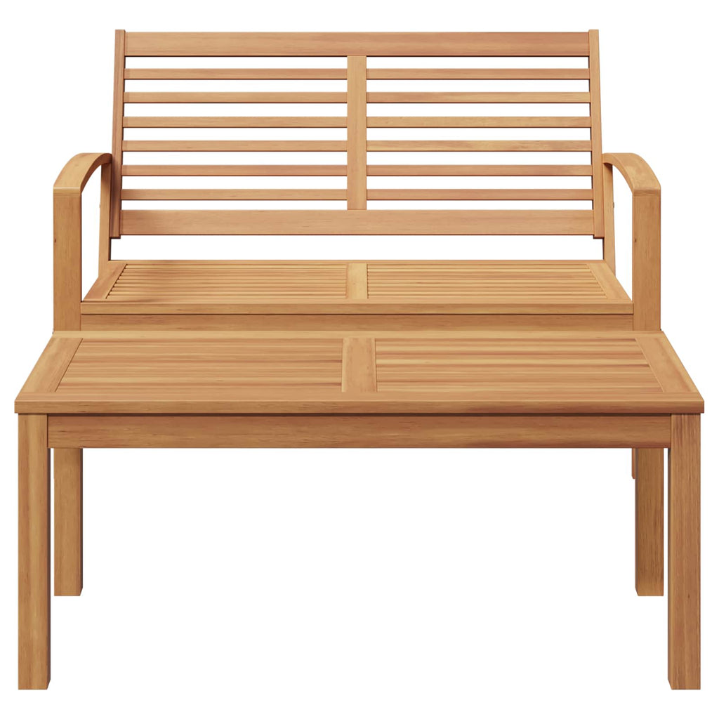 Bench 2 pcs Brown Solid Teak Wood