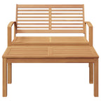 Bench 2 pcs Brown Solid Teak Wood