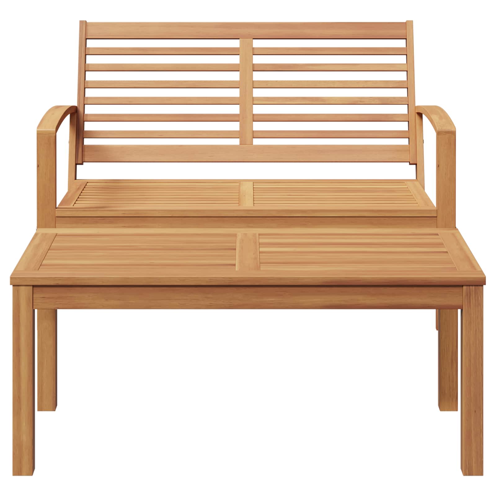 Bench 2 pcs Brown Solid Teak Wood