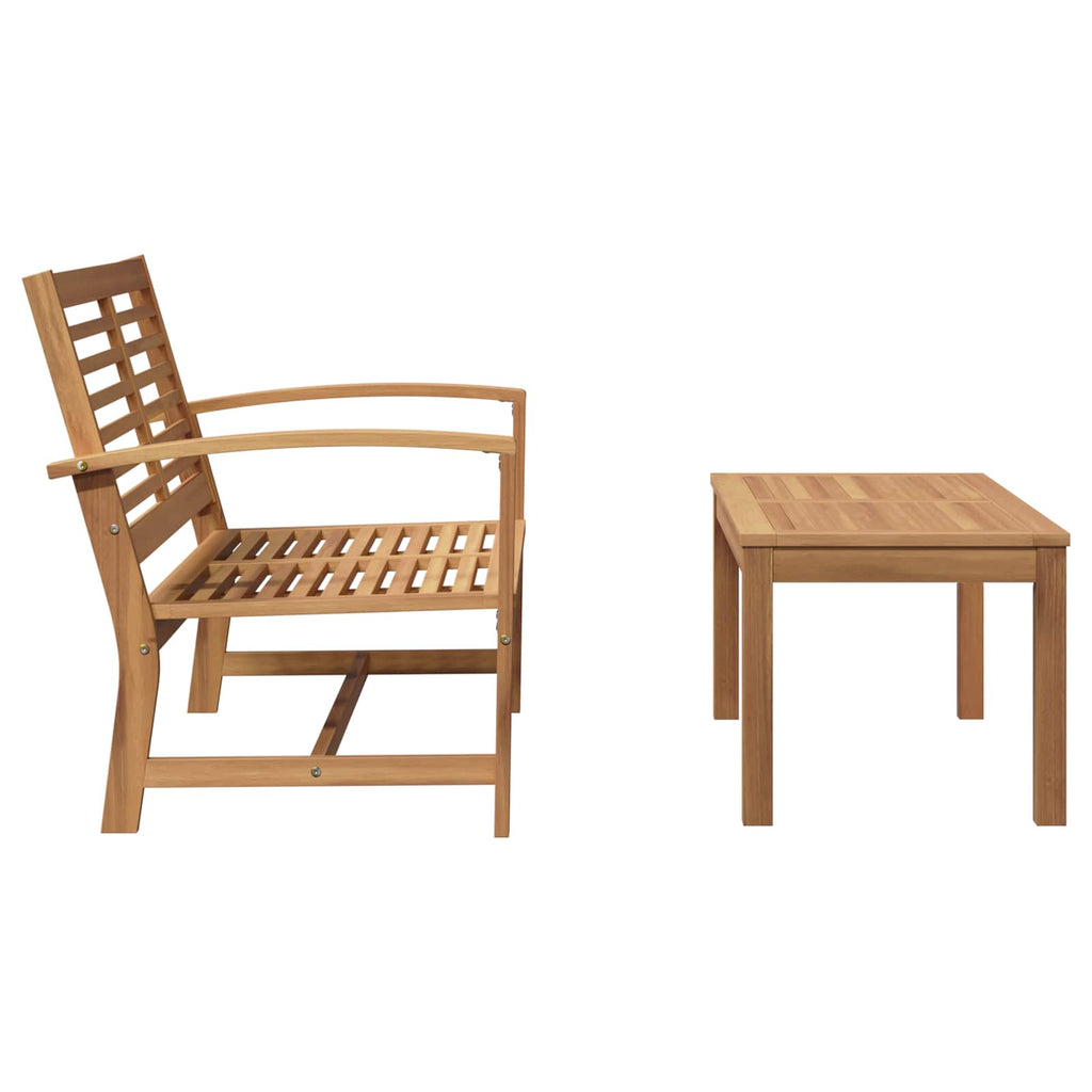 Bench 2 pcs Brown Solid Teak Wood