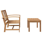 Bench 2 pcs Brown Solid Teak Wood