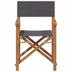 Folding Director's Chair Grey 56 x 54 x 87 cm Solid Teak Wood