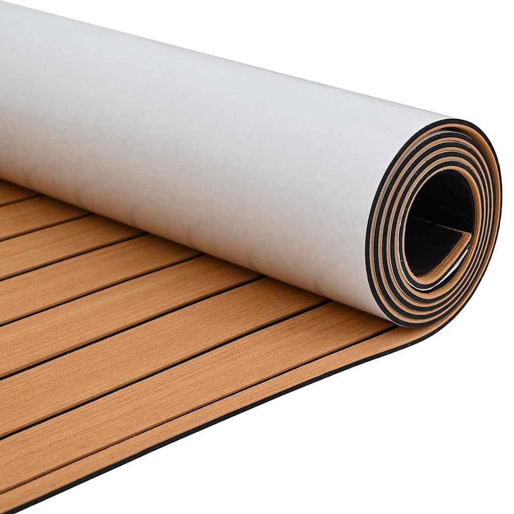 Boat Mat Brown with Black Lines 240 x 90 x 0.5 cm EVA
