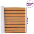 Boat Mat Brown with Black Lines 240 x 90 x 0.5 cm EVA